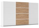 Kleiderschrank OTTO HOME "Mehrzweckschrank Aktenschrank Möbel Mietswohnung Schlafzimmer AVOLA", weiß (alpinweiß, eiche artisan, leisten weiß), B:360cm H:229cm T:62cm, Holzwerkstoff, Schränke, Kleiderschrank, mit eleganten Zierleisten in Chrom, Schwarz oder Weiß MADE IN GERMANY
