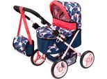 Puppenwagen BAYER "Trendy", blau mit einhorn, Puppenwagen, KinderB:39cm H:68cm T:68cm, Kunststoff, Metall, Stoff, Puppenwagen, mit Wickeltasche, B:39cm H:68cm T:68cm