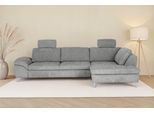 Ecksofa DIE PLANBAR "Ottomane MP-IN14007 L-Form, Breite 306 cm", famosa grau, B:306cm H:84cm T:197cm, 100% Polyester, Sofas, Ecksofa, wahlweise mit Bettfunktion und verstellbaren Kopfstützen