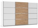 Kleiderschrank OTTO HOME "Mehrzweckschrank Aktenschrank Möbel Mietswohnung Schlafzimmer AVOLA", weiß (alpinweiß, eiche artisan, leisten chrom), B:360cm H:229cm T:62cm, Holzwerkstoff, Schränke, Kleiderschrank, mit eleganten Zierleisten in Chrom, Schwarz oder Weiß MADE IN GERMANY