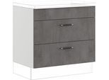 Kochfeldumbauschrank IMPULS KÜCHEN "Prag", Breite/Höhe: 90/72,3 cm, mit Soft-Close", grau (beton, optik schiefer dunkelgrau), B:90cm H:72,3cm T:57,6cm, Dekorfolie, Holzwerkstoff, Schränke, Kochfeldumbauschrank, vormontiert, mit Soft-Close