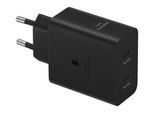 SAMSUNG Schnelllade-Gerät "USB-C Duo Schnelllader T5020 50W mit 5A USB-C zu USB-C Kabel", schwarz, B:11,5cm H:3,5cm T:12,5cm, Ladegeräte, Schnelllade-Gerät