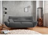 3-Sitzer HOME AFFAIRE "Drago Wellenunterfederung, Breite 205cm, Holzfuß", grau (anthrazit), B:205cm H:81cm T:90cm, 100% Polyester, Sofas, 3-Sitzer, frei im Raum stellbar, inkl. 1 Zierkissen