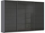 Schwebetürenschrank OTTO HOME "Kleiderschrank Schrank Garderobe AGORDO mit Dekor- oder Hochglanzfront", grau (graumetallic, hochglanz effektgrau, griffleisten graumetallic), B:315cm H:229cm T:62cm, Holzwerkstoff, Schränke, Schwebetürenschrank, in 4 Breiten und 2 Höhen MADE IN GERMANY