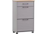 Schuhschrank SCHILDMEYER "Jelda", grau (platingrau, eichefarben), B:62cm H:102cm T:34,1cm, FSC-zertifizierter Holzwerkstoff, Schränke, Schuhschrank, Solide Verarbeitung - Dieses Produkt ist in Deutschland gefertigt