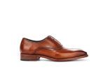 Justin Reess heren beige leren kruissteek met teenkap Oxford schoenen - Jett