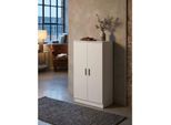 Schuhschrank – Weiß, 55x108x35 cm, geschlossen, Flurschrank mit 2 Türen