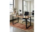 Schreibtisch – Eiche-Dekor/Schwarz, 120x60x76 cm, Metallbeine, Homeoffice