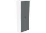 Schrank NEVADA, B 800 x T 445 x H 2225 mm, weiß/dunkelgrau