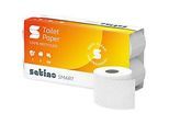 Satino Toilettenpapier Smart, 3-lagig, mit Prägung, L 27,5 m x B 94 mm, Recycling-Papier, hochweiss, 8 x 250 Blatt