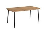 Boxxx Esstisch, Schwarz, Akazie, Holz, Metall, Akazie, Hartholz, Holz, rechteckig, konisch, 90x76x160 cm, in verschiedenen Größen erhältlich, Esszimmer, Tische, Esstische