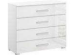 Schubkastenkommode RAUCH "Sideboard Kommode Schubkastenkommode KOLUNA mit Hochglanzfront", weiß (alpinweiß, hochglanz weiß), B:80cm H:81cm T:42cm, Holzwerkstoff, Sideboards, vier große und geräumige Schubladen mit viel Stauraum MADE IN GERMANY