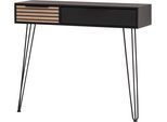 Konsole WELLTIME "Hank, Konsolentisch, Made in Germany, B: 100 cm", schwarz (schwarzmatt, akustik), B:103,7cm H:87,8cm T:32cm, Sideboards, Solide Verarbeitung - Dieses Produkt ist in Deutschland gefertigt