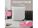 Gänsedaunenkopfkissen SPESSARTTRAUM "Premium, Kopfkissen 1-tlg. oder 2-tlg. 40x80 oder 80x80 cm", weiß, B:40cm L:60cm, Bezug: 100% Baumwolle. Füllung: 60% Gänsedaunen, 40% Gänsefeder, Kopfkissen, hergestellt in Deutschland, allergikerfreundlich, im Set günstiger