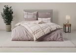 Wendebettwäsche OTTO HOME "Talin", beige (taupe), B/L: 155cm x 220cm, 1 Stk., 1 Stk., Linon, B/L: 80cm x 80cm, 2 Stk., Linon, Obermaterial: 100% Baumwolle, Bettwäsche, Wendebettwäsche, ab Gr. 135x200, 100% Baumwolle, Karo-Design, Marke H.I.S. by OTTO home