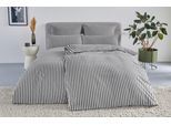 Bettwäsche "Linnea", grau (anthrazit), B/L: 135cm x 200cm, 1 Stk., 1 Stk., Flanell, B/L: 80cm x 80cm, 2 Stk., Flanell, Obermaterial: 100% Baumwolle, LEGER HOME BY LENA GERCKE, Bettwäsche, Bettwäsche, aus 100% Baumwolle, Streifendesign
