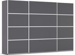 Kleiderschrank OTTO HOME "Mehrzweckschrank Aktenschrank Möbel Mietswohnung Schlafzimmer AVOLA", grau (graumetallic, leisten weiß), B:315cm H:210cm T:62cm, Holzwerkstoff, Schränke, Kleiderschrank, mit eleganten Zierleisten in Chrom, Schwarz oder Weiß MADE IN GERMANY