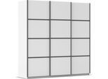 Kleiderschrank OTTO HOME "Mehrzweckschrank Aktenschrank Möbel Mietswohnung Schlafzimmer AVOLA", weiß (alpinweiß, leisten graumetallic), B:203cm H:229cm T:62cm, Holzwerkstoff, Schränke, Kleiderschrank, mit eleganten Zierleisten in Chrom, Schwarz oder Weiß MADE IN GERMANY