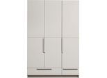 Kleiderschrank WOOOD "Pure FSC-Kiefernholz lackiert mit Soft-Close und Kleiderstange", beige, B:142cm H:215cm T:60cm, FSC-zertifizierter Holzwerkstoff, Schränke, Kleiderschrank, H 215 x B 142 x T 60 cm, Tragkraft 10 kg pro Boden, pfleigleicht