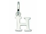 Buchstabenanhänger ADELIA´S "Buchstabenanhänger H 925 Silber", silber, Schmuckanhänger, Damen, H, Silber 925 (Sterlingsilber), Silberanhänger Buchstabe H