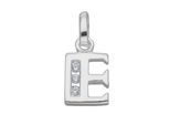 Namenskette ADELIA´S "Halskette - Namenskette mit Buchstabenanhänger E mit Zirkonia", silber, Halsketten, Damen, Silber 925 (Sterlingsilber), Schmuckset mit bis 45 cm stufenlos verstellbarer 925 Silber Halskette