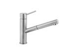 Herzbach Design iX Küchenarmatur 17136000109 edelstahl, Ausladung 21,5 cm, mit Ausziehbrause