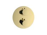 Herzbach Living round Fertigmontageset 30.503050.1.03 Unterputz-Thermostat, 2 Verbraucher, PVD-gold