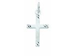 Kreuzkette ADELIA´S "Halskette - Kreuzkette mit Kreuz Anhänger aus 925 Silber", silber, Halsketten, Damen, Silber 925 (Sterlingsilber), Kreuzkette, Schmuckset mit bis 45 cm stufenlos verstellbarer 925 Silber Halskette