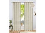 Gardine BRUNO BANANI "Linus" Gr. 3, beige (braun), B:130cm H:225cm, Polyester, Gardinen, Gardine, 1 Schal, eingewebte Querstreifen