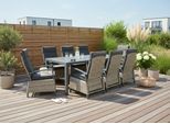 Garten-Essgruppe KONIFERA "Menton", grau (dunkelgrau, beige, beige, dunkelgrau), Aluminium, Wicker/Kunststoffgeflecht, Sitzmöbel-Sets, bestehend aus 8 Stühlen, 8 Sitzauflagen und 1 Tisch