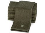 Gaestehandtuecher ROSS "Vita 4004", olive, B:30cm L:50cm, Frottier, Obermaterial: 100% Baumwolle, Handtücher, Bestickung ROSS-Emblem