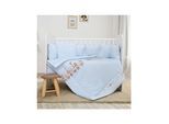 Lorelli Babybettwäsche-Set 5-tlg. Decke 140 x 95 cm Kissen 43 x 35 cm Nestchen hellblau