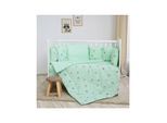 Lorelli Babybettwäsche-Set 5-tlg. Decke 140 x 95 cm Kissen 43 x 35 cm Nestchen grün