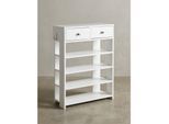 Schuhregal – Weiß, 60x79x24 cm, 4 Fächer, 2 Schubladen, Flurregal