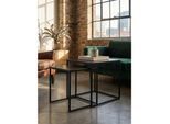 Couchtisch Set – 2-teilig Eckig Metall Schwarz Stahl Industrial