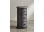Sideboard – Mango Massivholz, 34x65x34 cm, 3 Schubladen, schmal, schwarz