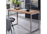 Schreibtisch Massivholz Metallbeine Landhausstil GUNA, Akazie 60x120x76 cm