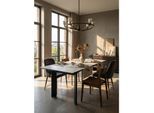 Esstisch Keramik Glas Metall Ausziehbar Marmoroptik, Weiß 180x95x77 cm