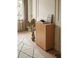Schuhschrank Holz mit 4 Fächern und 2 Türen, Braun 60x35x90 cm