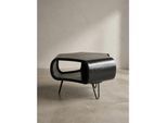 Couchtisch Schwarz Massivholz Mango mit Stauraum 60x60x35 cm Haarnadelbeine