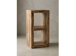 Regal Massivholz 2 Ebenen Cubeform Shabby-Chic KALKUTTA, Hellbraun 45x35x90 cm