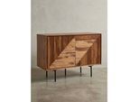 Sideboard – Massivholz/Metall, 100x71x40 cm, 2 Türen, modern