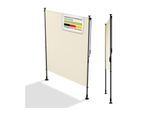 Juskys Senkrechtmarkise Barbados 150x310 cm - Sonnenschutz höhenverstellbar, ohne Bohren - Beige