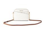 Michael Kors Dames Jet Set Travel Medium Leer X Cross Dome Schoudertas (Vanilla Signature/Goud)