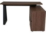 Eckschreibtisch JAHNKE "CLUB", walnuss, walnuss, walnuss, B:140cm H:76cm T:110cm, Tische, Eckschreibtisch, wechselseitig montierbar