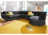 Wohnlandschaft TRENDMANUFAKTUR "Rondo, wahlweine mit Federkern, Breite 320cm, U-Form", schwarz, B:320cm H:85cm T:94cm, Softlux-Kunstleder;Primabelle-Microfaser;NaturLeder (handschuhweiches Rindsleder in Sitz und Rücken mit SOFTLUX-Kunstleder als Korpus-Bezug);Struktur (23% Polyacryl, 77% Polyester), Sofas, Wohnlandschaft, inkl.Federkern, ohne Bettfunktion