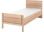 Holzbett MUSTERRING "Sorrent, Bettgestell, Bettrahmen, teilmassiv Eiche", braun (weiß, neutral), B:90cm L:220cm, Betten, Holzbett, Eiche teilmassiv, Liegehöhenverstellung, Stollenfußteil