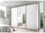 Schwebetürenschrank STAUD "Includo, Made in Germany", weiß (dekor weiß), B:298cm H:222cm T:68cm, Holzwerkstoff, Schränke, Schwebetürenschrank, Mit Spiegeltüre und vier verschiedenen Ausstattungsvarianten