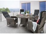Garten-Essgruppe DESTINY "PALMA LUNA 4 HL + Tisch Ø 100x75cm vintage grau", grau (vintage grau), Polyester, Aluminium, Polyester, Polyrattan, Sitzmöbel-Sets, Garten-Essgruppe, Aluminium, Polyrattan