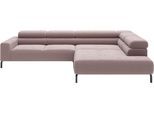 Ecksofa HOME AFFAIRE "Antonelli, L-Form, incl. Kopfteilverstellung, Breite 312 cm", rosa (altrosa), B:312cm H:71cm T:219cm, 95% Polyester, 5% Nylon, Sofas, Ecksofa, wahlweise elektrische Sitztiefenverstellung